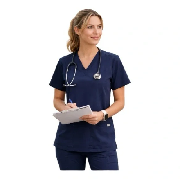 Figs Technical Collection Blue Scrub Top L - Picture 8 of 8